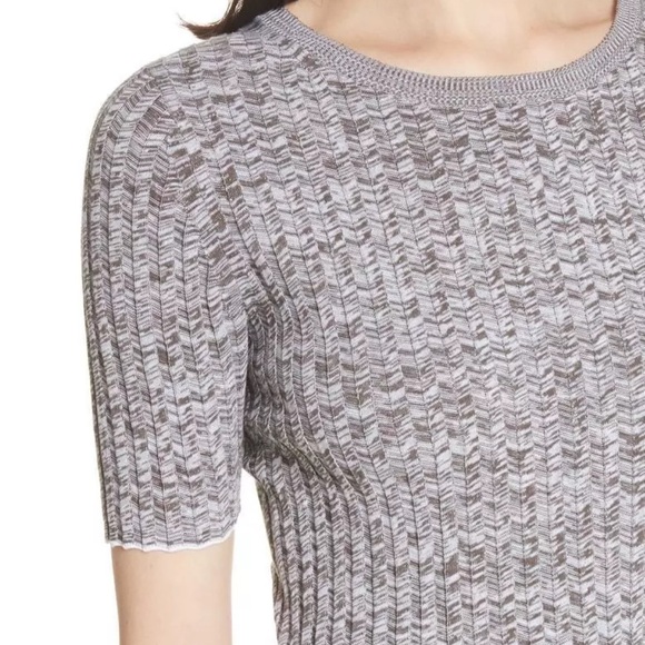 Theory Short Sleeve Marl Rib Crewneck Sweater size small - Picture 2 of 14